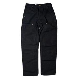 Carhartt Black Original Fit Double Knee Utility Pants Size 30X30